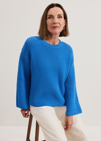 Phase Eight Gabby Textured Knitwear Blue USA | 2953184-HK